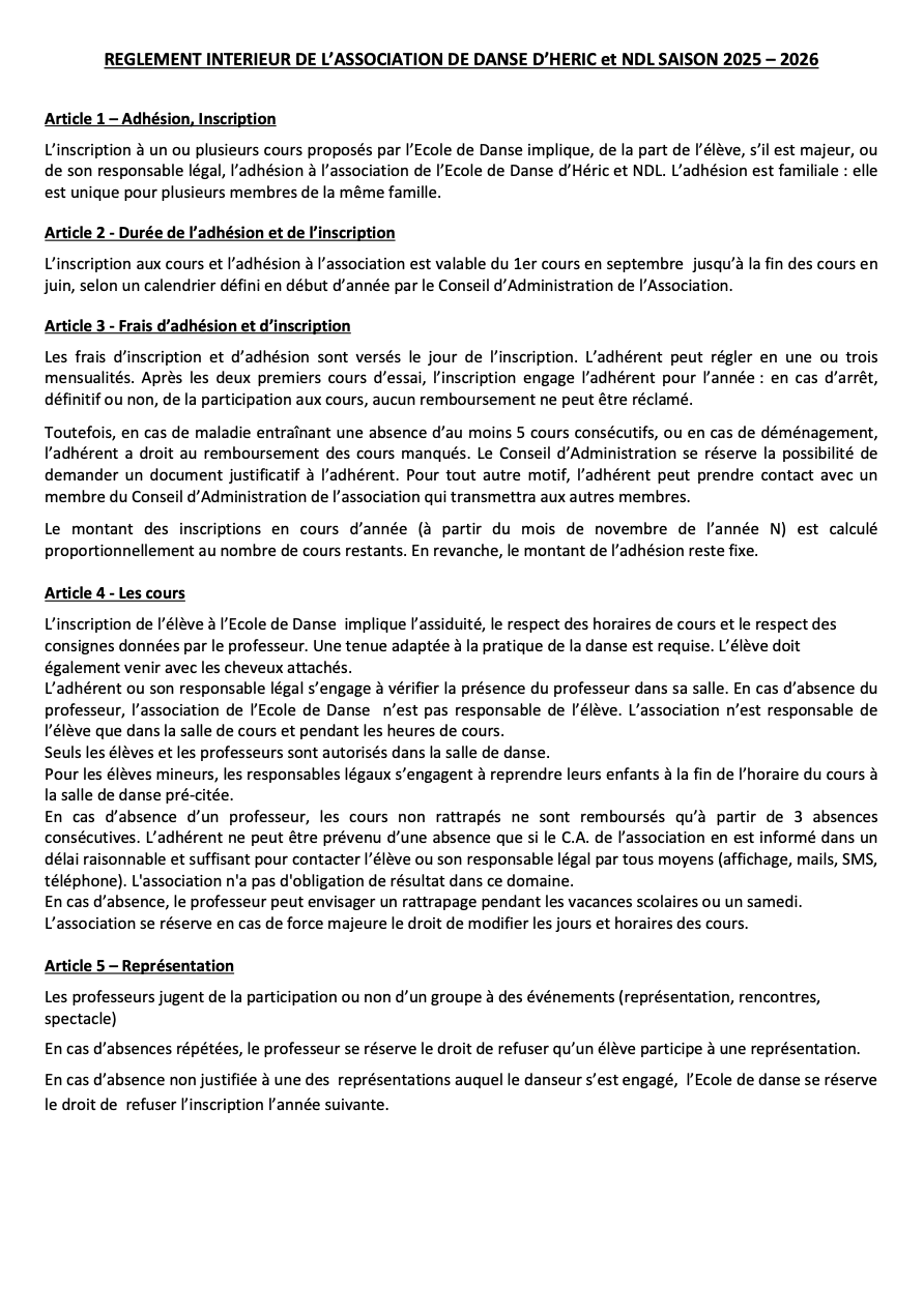 Reglement inte rieur 25 26